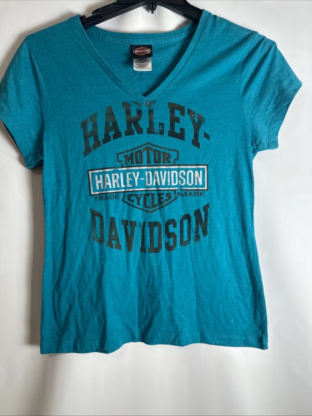 Harley-Davidson Teal V-Neck Logo Shirt